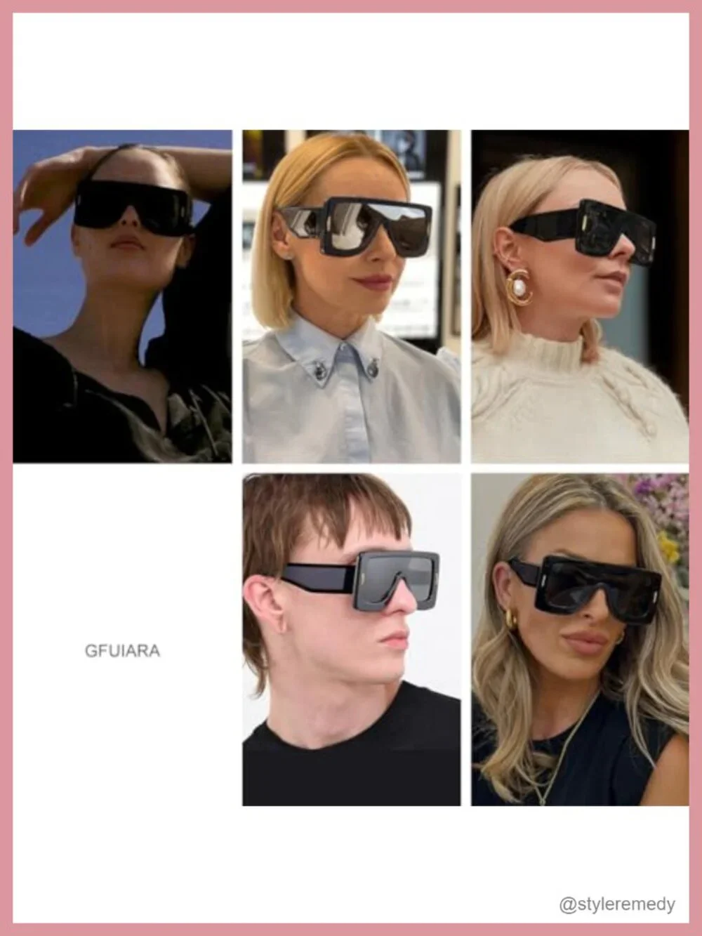 Oversized Shield Sunglasses UV Protection Flat Top Unisex